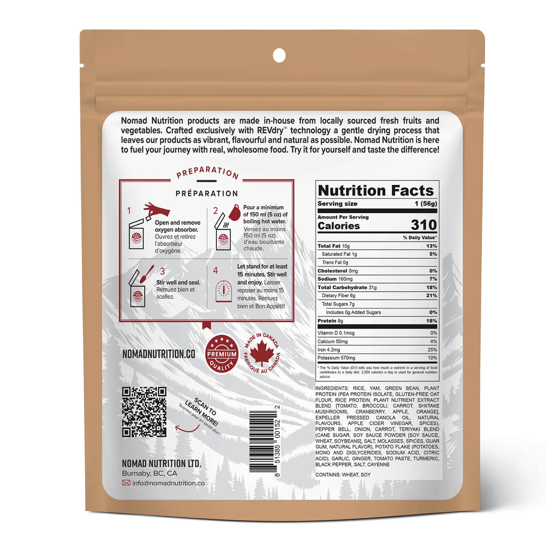 Nomad Nutrition Chick'n Teriyaki Bowl