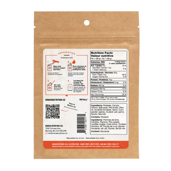 Nomad Nutrition Indian Red Lentil Stew