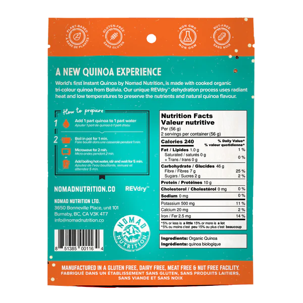 Nomad Nutrition Organic Instant Quinoa