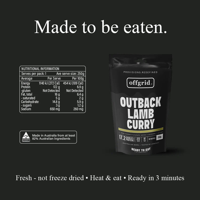 Offgrid Outback Lamb Curry Meal 250g