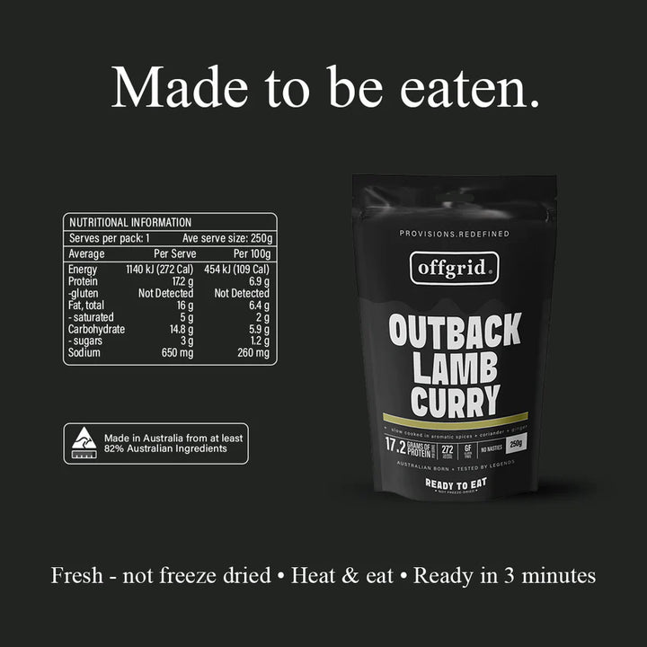 Offgrid Outback Lamb Curry Meal 250g