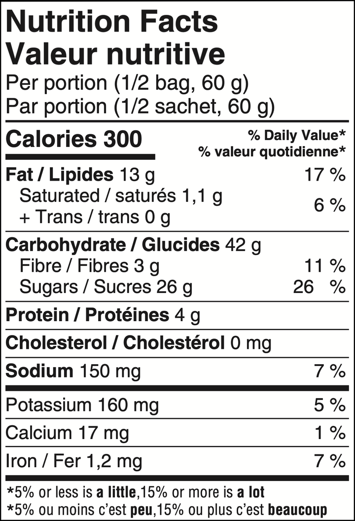 Sly Foods Apple Crumble 120g - Nutritional Value