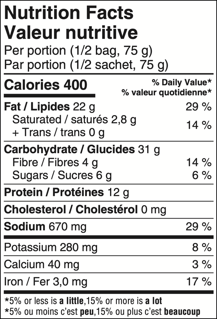 Sly Foods Asian Noodle Salad 150g - Nutritional Value