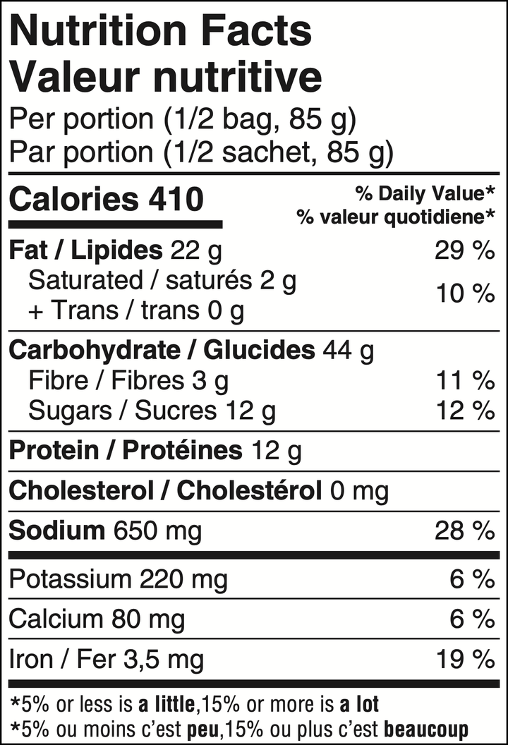 Sly Foods General Tao 170g - Nutritional Value