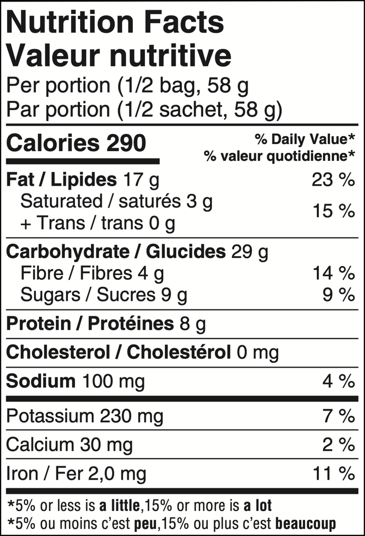 Sly Foods Granola Choco &amp; Peanuts 115g - Nutritional Value