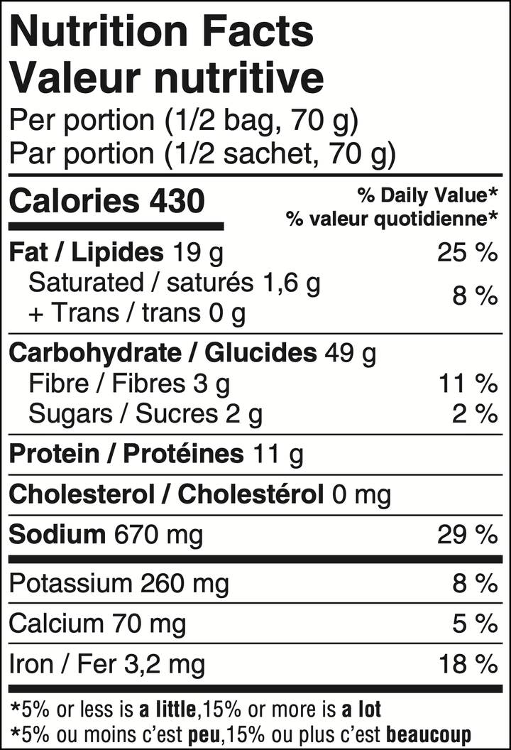 Sly Foods Pesto Pasta 140g - Nutritional Value