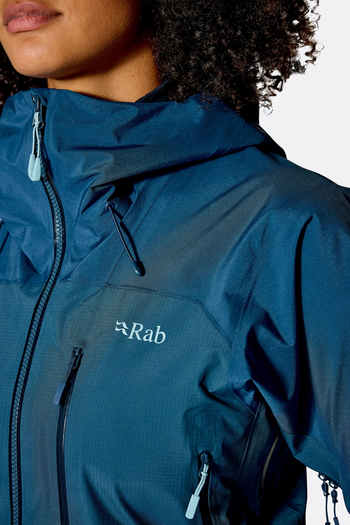 Rab womens latok mountain gtx jacket tempestblue qwi 43 tmb model detail 2647