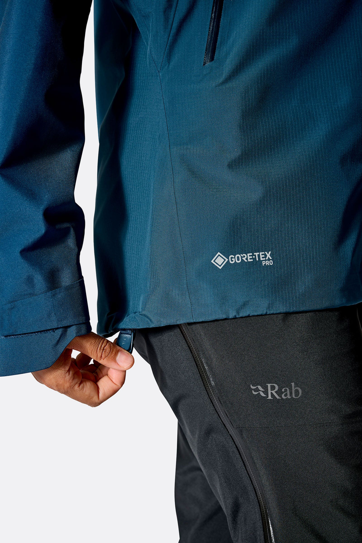 Rab womens latok mountain gtx jacket tempestblue qwi 43 tmb model detail 2666